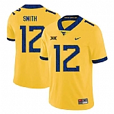West Virginia Mountaineers 12 Geno Smith Yellow College Football Jersey Dzhi,baseball caps,new era cap wholesale,wholesale hats